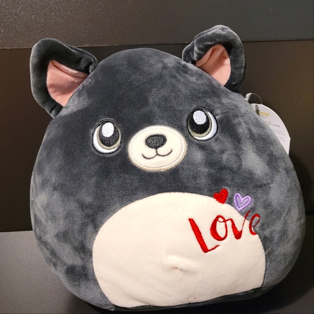 George Boston Terrier Dog 8" w/Tag Squishmallow Valentine 2020 Love and Hearts
